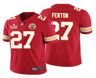 Men’s Kansas City Chiefs #27 Rashad Fenton Red 2021 Super Bowl LV Limited Stitched NFL Jersey