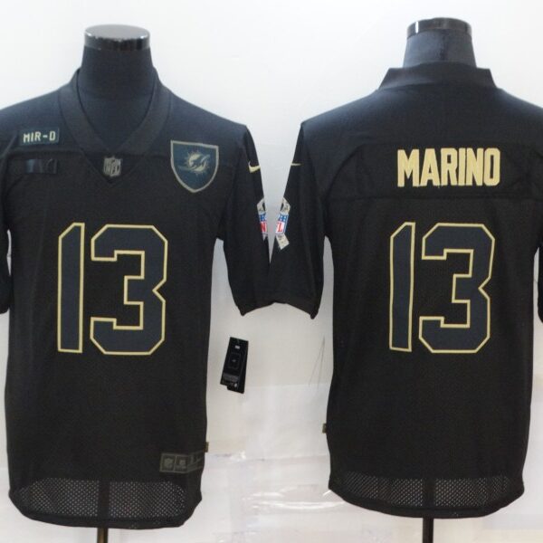 Men’s Miami Dolphins #13 Dan Marino Black 2020 Salute To Service Stitched NFL Nike Limited Jersey