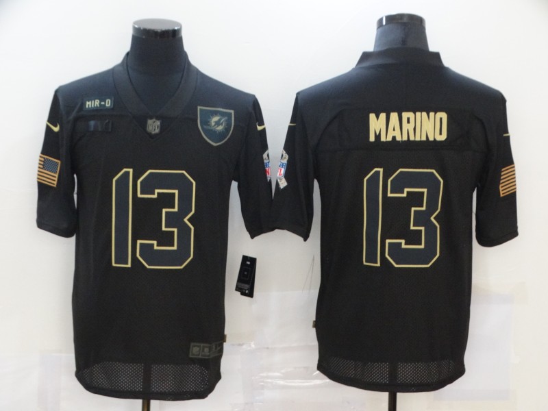Men’s Miami Dolphins #13 Dan Marino Black 2020 Salute To Service Stitched NFL Nike Limited Jersey