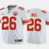 Men’s Kansas City Chiefs #26 Le’Veon Bell White 2021 Super Bowl LV Limited Stitched NFL Jersey