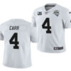Men’s Las Vegas Raiders #4 Derek Carr White 2020 Inaugural Season With C Patch Vapor Limited Stitched NFL Jersey
