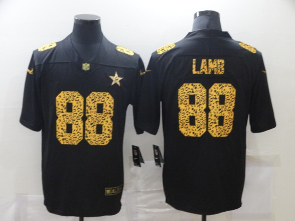 Men’s Dallas Cowboys #88 CeeDee Lamb 2020 Black Leopard Print Fashion Limited Football Stitched Jersey