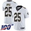 Nike Saints #25 Eli Apple White Men’s Stitched NFL 100th Season Vapor Limited Jersey