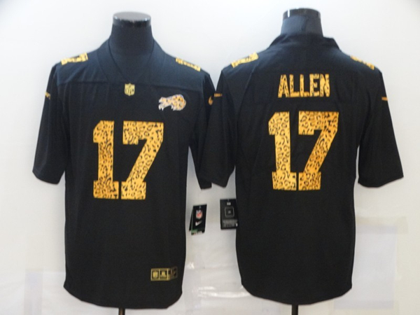 Men’s Buffalo Bills #17 Josh Allen 2020 Black Leopard Print Fashion Limited Football Stitched Jersey