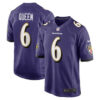 Men’s Nike Baltimore Ravens #6 Patrick Queen Purple Game Player Jersey