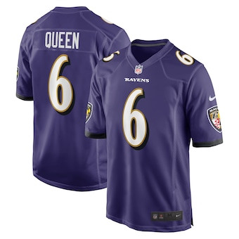 Men’s Nike Baltimore Ravens #6 Patrick Queen Purple Game Player Jersey