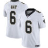 Men’s New Orleans Saints #6 Willie Gay White Vapor Limited Football Stitched Jersey
