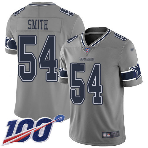 Nike Cowboys #54 Jaylon Smith Gray Men’s Stitched NFL Limited Inverted Legend 100th Season Jersey