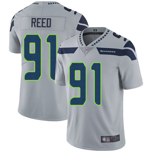 Seahawks #91 Jarran Reed Grey Alternate Men’s Stitched Football Vapor Untouchable Limited Jersey