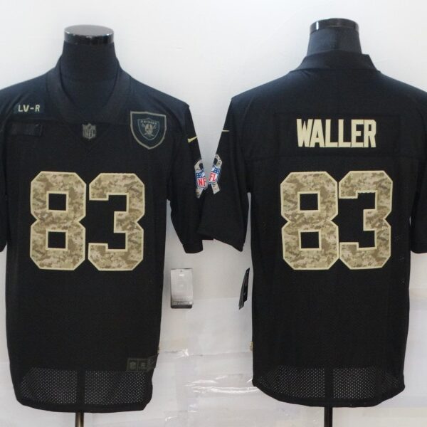 Men’s Las Vegas Raiders #83 Darren Waller Black Camo 2020 Salute To Service Stitched NFL Nike Limited Jersey