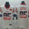 Men’s San Francisco 49ers #85 George Kittle White Independence Day Stars Stripes Jersey