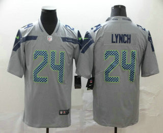 Men’s Seattle Seahawks #24 Marshawn Lynch Grey 2017 Vapor Untouchable Stitched NFL Nike Limited Jersey