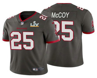 Men’s Tampa Bay Buccaneers #25 LeSean McCoy Grey 2021 Super Bowl LV Limited Stitched NFL Jersey