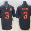Men’s Pittsburgh Steelers #3 Russell Wilson Black Red Orange Stripe Vapor Limited Nike NFL Jersey