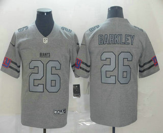 Men’s New York Giants #26 Saquon Barkley 2019 Gray Gridiron Vapor Untouchable Stitched NFL Nike Limited Jersey