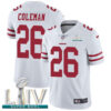 Nike 49ers #26 Tevin Coleman White Super Bowl LIV 2020 Men’s Stitched NFL Vapor Untouchable Limited Jersey