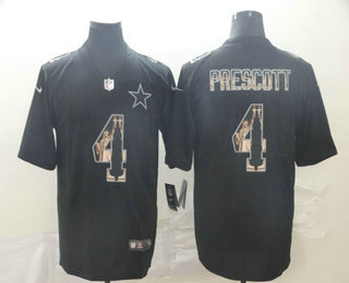 Men’s Dallas Cowboys #4 Dak Prescott 2019 Black Statue Of Liberty Stitched NFL Nike Limited Jersey
