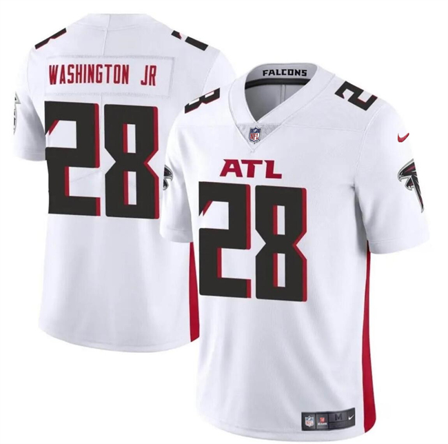 Men’s Atlanta Falcons #28 Carlos Washington Jr White Vapor Untouchable Limited Football Stitched Jersey