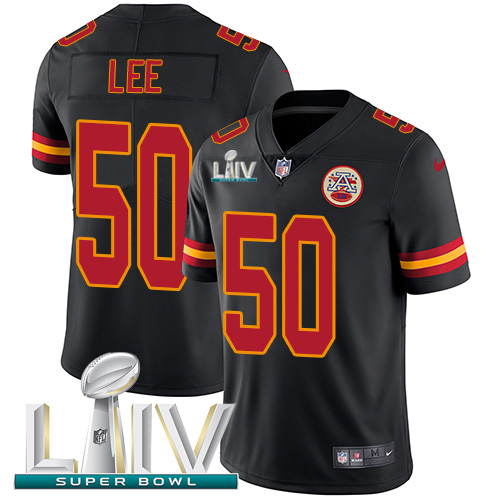 Nike Chiefs #50 Darron Lee Black Super Bowl LIV 2020 Men’s Stitched NFL Limited Rush Jersey