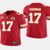 Men’s Kansas City Chiefs #17 Mecole Hardman Red 2021 Super Bowl LV Stitched NFL Jersey