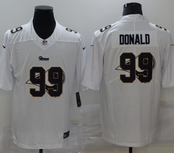 Men’s Los Angeles Rams #99 Aaron Donald White 2020 Shadow Logo Vapor Untouchable Stitched NFL Nike Limited Jersey