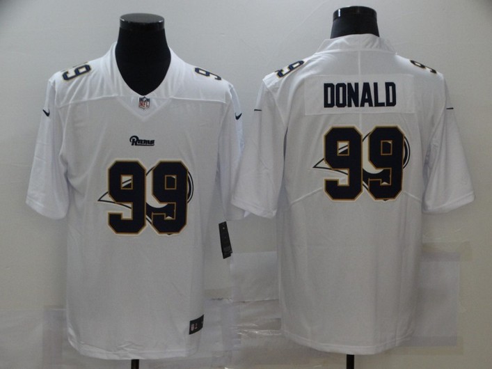 Men’s Los Angeles Rams #99 Aaron Donald White 2020 Shadow Logo Vapor Untouchable Stitched NFL Nike Limited Jersey