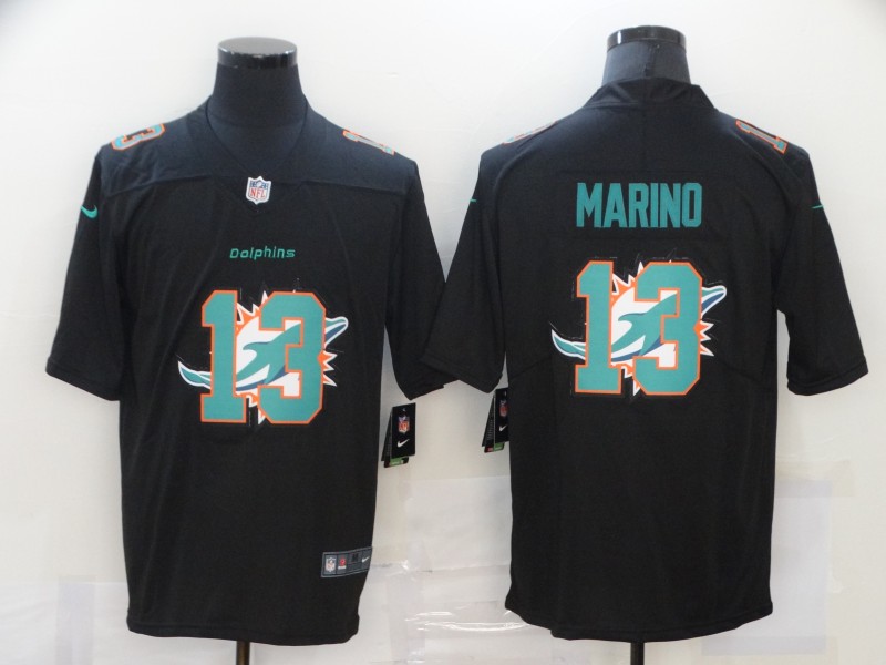Men’s Miami Dolphins #13 Dan Marino Black 2020 Shadow Logo Vapor Untouchable Stitched NFL Nike Limited Jersey