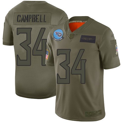 Nike Titans #34 Earl Campbell Camo Men’s Stitched NFL Limited 2019 Salute To Service Jersey