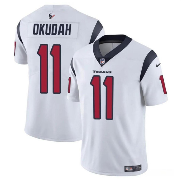 Men’s Houston Texans #11 Jeff Okudah White Vapor Untouchable Football Stitched Jersey
