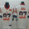 Men’s San Francisco 49ers #97 Nick Bosa White Independence Day Stars Stripes Jersey