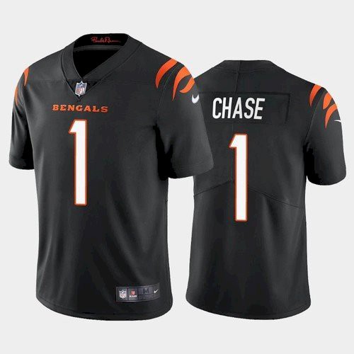 Men’s Cincinnati Bengals #1 Ja’Marr Chase Black 2021 Limited Football Jersey