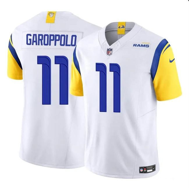 Men’s Los Angeles Rams #11 Jimmy Garoppolo White 2024 F.U.S.E. Vapor Untouchable Football Stitched Jersey