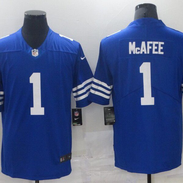 Men Indianapolis Colts 1 Mcafee Blue Nike Vapor Untouchable Limited 2021 NFL Jersey