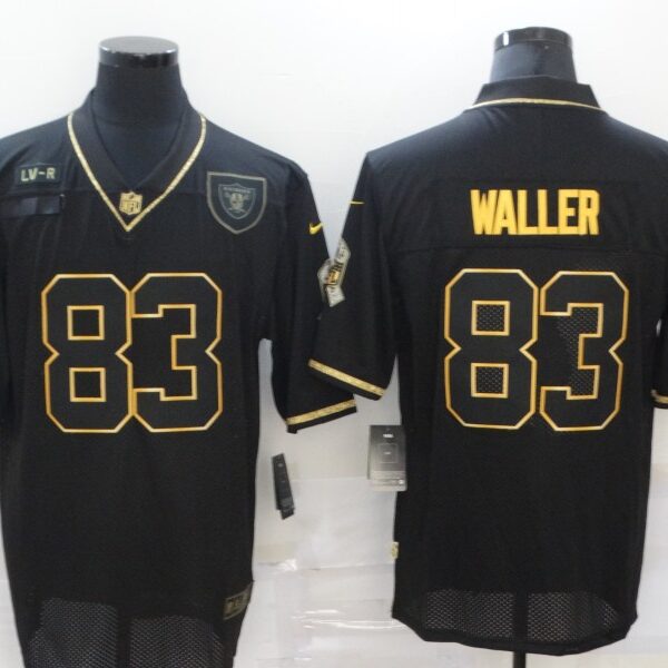 Men’s Las Vegas Raiders #83 Darren Waller Black Gold 2020 Salute To Service Stitched NFL Nike Limited Jersey