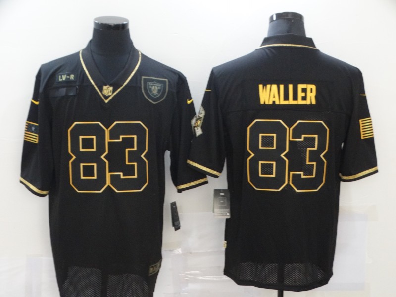 Men’s Las Vegas Raiders #83 Darren Waller Black Gold 2020 Salute To Service Stitched NFL Nike Limited Jersey