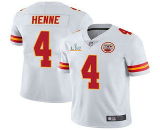 Men’s Kansas City Chiefs #4 Chad Henne White 2021 Super Bowl LV Limited Stitched NFL Jersey