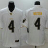 Men’s Houston Texans #4 Deshaun Watson White 100th Season Golden Edition Jersey