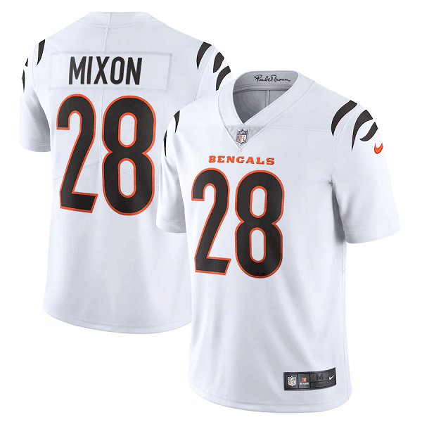 Men’s Cincinnati Bengals #28 Joe Mixon 2021 New White Vapor Untouchable Limited Stitched Jersey