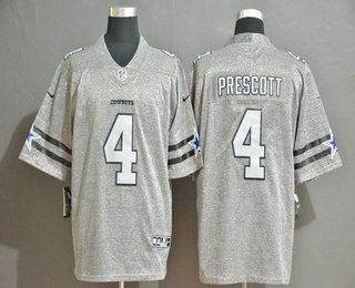 Men’s Dallas Cowboys #4 Dak Prescott 2019 Gray Gridiron Vapor Untouchable Stitched NFL Nike Limited Jersey