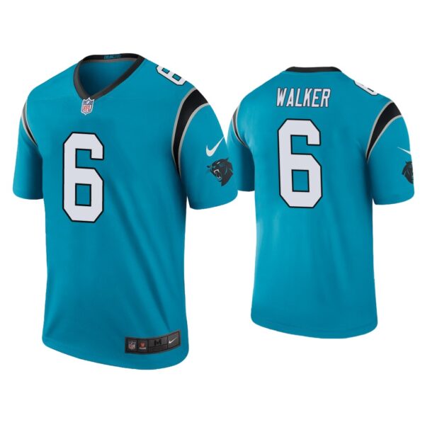 Men’s Carolina Panthers #6 P.J. Walker Color Rush Legend Blue Nike Jersey