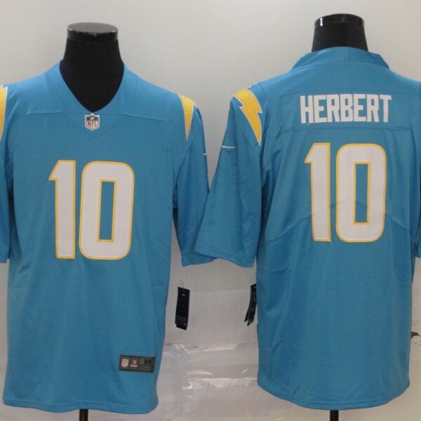Men’s Los Angeles Chargers #10 Justin Herbert Light Blue 2020 NEW Vapor Untouchable Stitched NFL Nike Limited Jersey