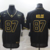 Men’s Kansas City Chiefs #87 Travis Kelce Black Gold 2020 Salute To Service Stitched NFL Nike Limited Jersey