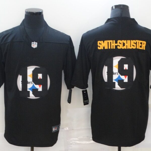 Men’s Pittsburgh Steelers #19 JuJu Smith-Schuster Black 2020 Shadow Logo Vapor Untouchable Stitched NFL Nike Limited Jersey