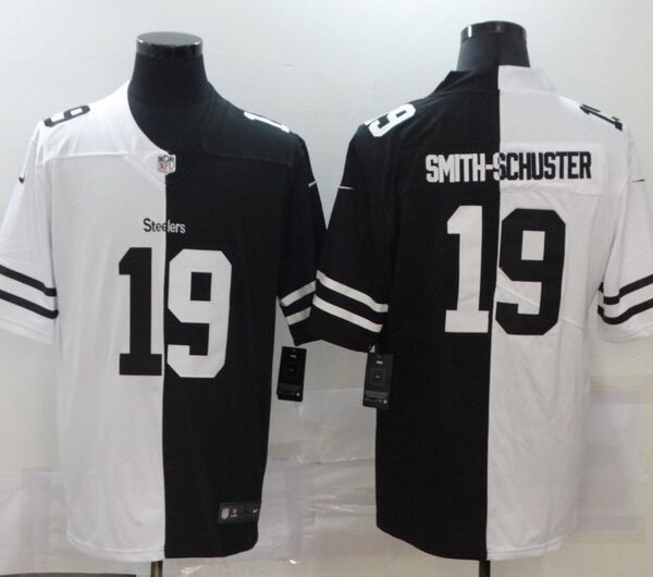 Men’s Pittsburgh Steelers #19 JuJu Smith-Schuster White Black Peaceful Coexisting 2020 Vapor Untouchable Stitched NFL Nike Limited Jersey