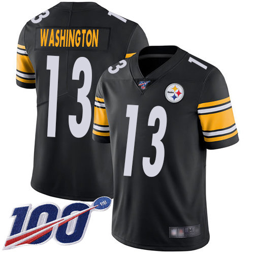 Nike Steelers #13 James Washington Black Team Color Men’s Stitched NFL 100th Season Vapor Limited Jersey