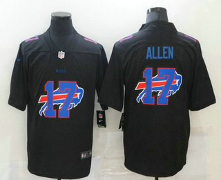Men’s Buffalo Bills #17 Josh Allen Black 2020 Shadow Logo Vapor Untouchable Stitched NFL Nike Limited Jersey