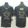 Men’s Chicago Bears #52 Khalil Mack Black 100th Season Golden Edition Jersey