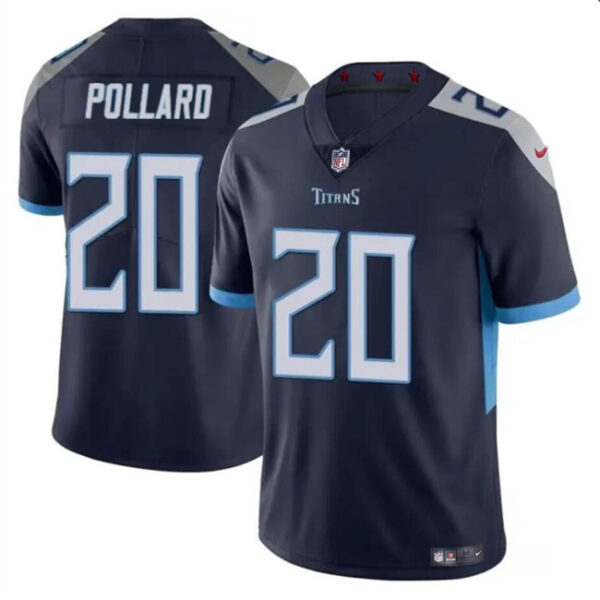 Men’s Tennessee Titans #20 Tony Pollard Navy Vapor Limited Football Stitched Jersey