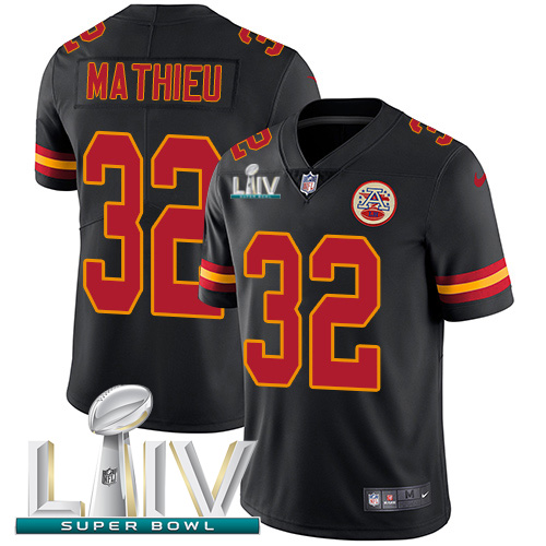 Nike Chiefs #32 Tyrann Mathieu Black Super Bowl LIV 2020 Men’s Stitched NFL Limited Rush Jersey