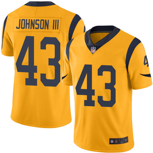 Rams #43 John Johnson III Gold Men’s Stitched Football Limited Rush Jersey